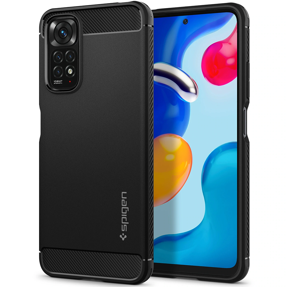 Redmi Note 11S / Note 11 Kılıf, Spigen Rugged Armor Matte Black