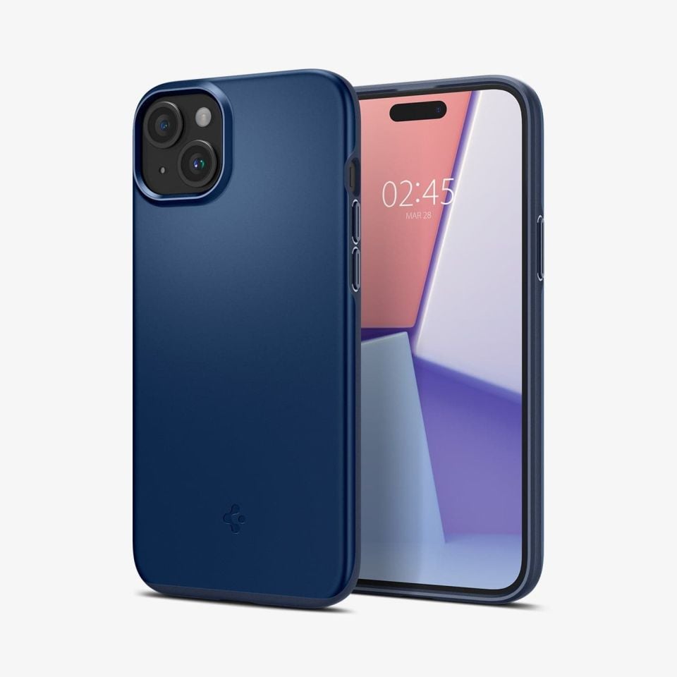 iPhone 15 Plus Kılıf, Spigen Thin Fit Navy Blue