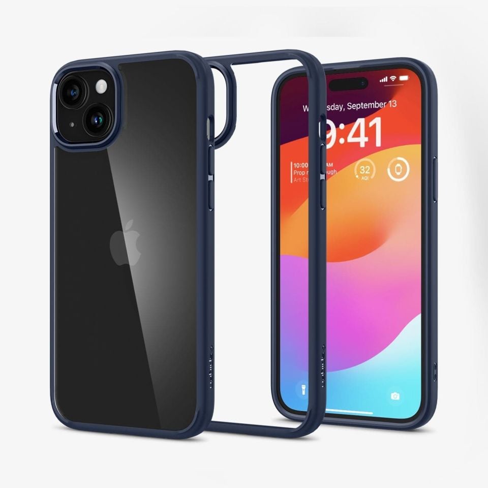 iPhone 15 Plus Kılıf, Spigen Ultra Hybrid Navy Blue