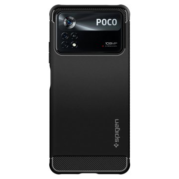 Poco X4 Pro Kılıf, Spigen Rugged Armor Matte Black