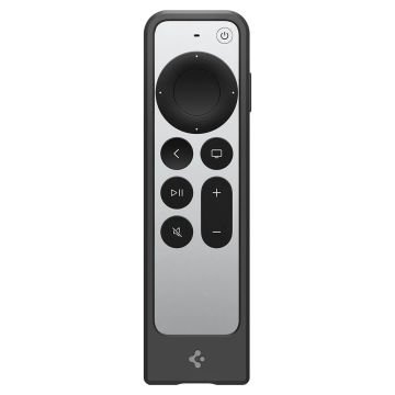 Spigen Apple TV Siri Remote (2. Nesil) / AirTag Uyumlu Kılıf Silicone Fit Black