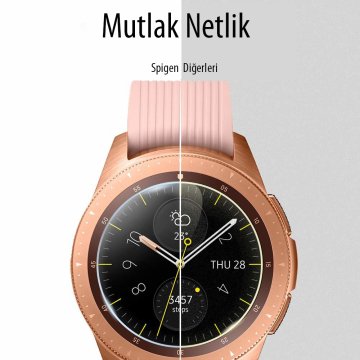 Galaxy Watch (42 mm) Cam Ekran Koruyucu, Spigen Glas.tR Slim (3 Paket)