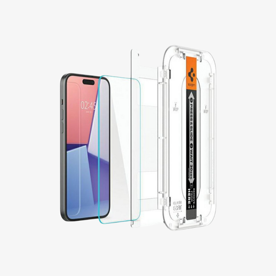 iPhone 15 Pro Cam Ekran Koruyucu Kolay Kurulum, Spigen Glas.tR EZ Fit HD (1 adet)