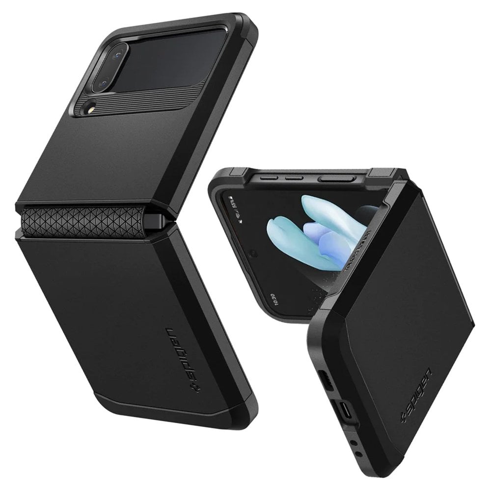 Galaxy Z Flip 4 Kılıf, Spigen Tough Armor Black