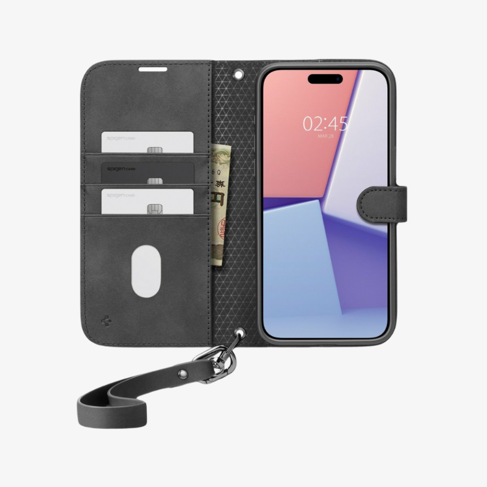 iPhone 15 Pro Kılıf, Spigen Wallet S Pro Black