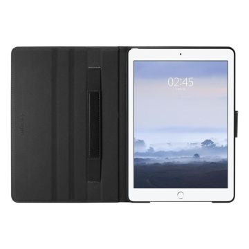 Spigen Apple iPad 9.7'' (2017) Uyku Modlu Premium Deri Kılıf Stand Folio Black