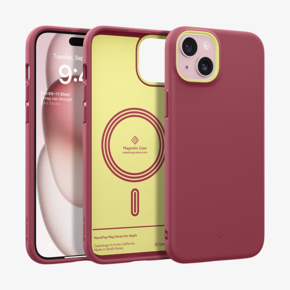 iPhone 15 Kılıf, Caseology Nano Pop Mag (MagSafe Uyumlu) Magenta Lychee