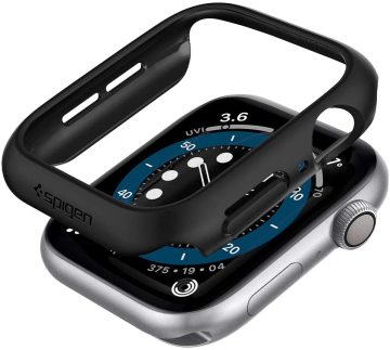 Apple Watch Seri (44mm) Kılıf, Spigen Thin Fit Black