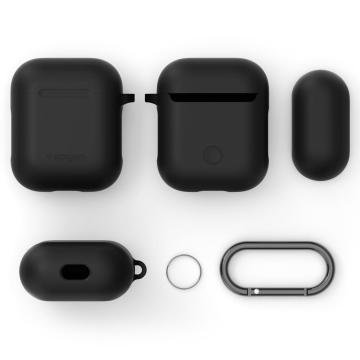 Spigen Apple AirPods 2/1 Nesil Uyumlu Kılıf Silicone Fit (Silikon) Black