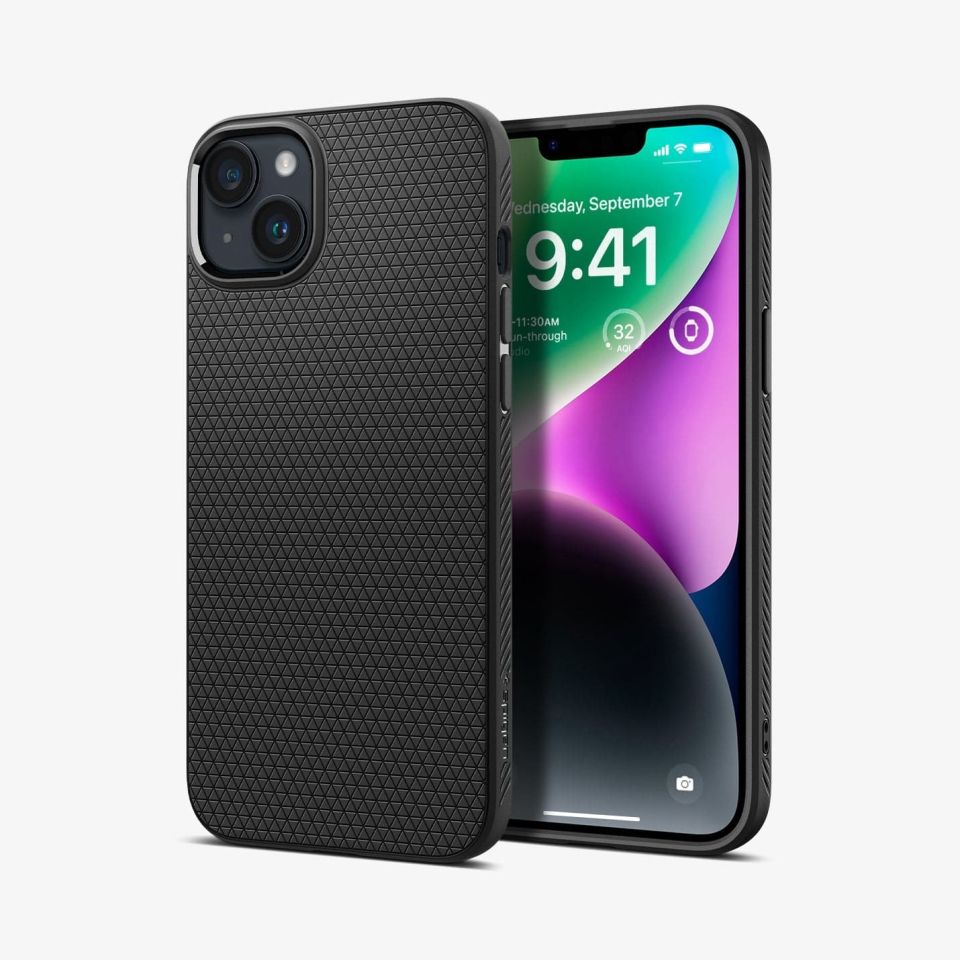 iPhone 14 / iPhone 13 Kılıf, Spigen Liquid Air Matte Black