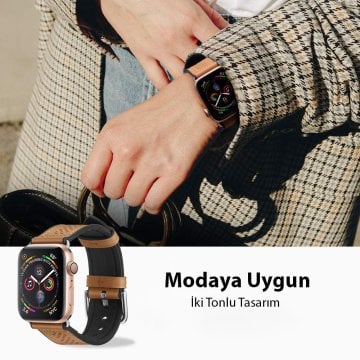 Apple Watch Serisi (41mm/40mm/38mm) Kayış Kordon, Spigen Watch Band Lite Fit Brown