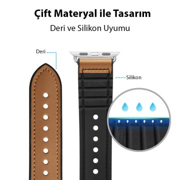 Apple Watch Serisi (41mm/40mm/38mm) Kayış Kordon, Spigen Watch Band Lite Fit Brown