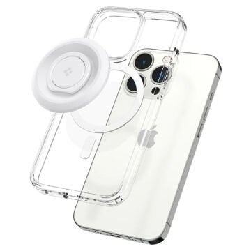 Spigen MagFit O-Mag Ring Manyetik Telefon Tutucu MagSafe iPhone 15 / iPhone 14 / iPhone 13 / iPhone 12 serisi ile Uyumlu White