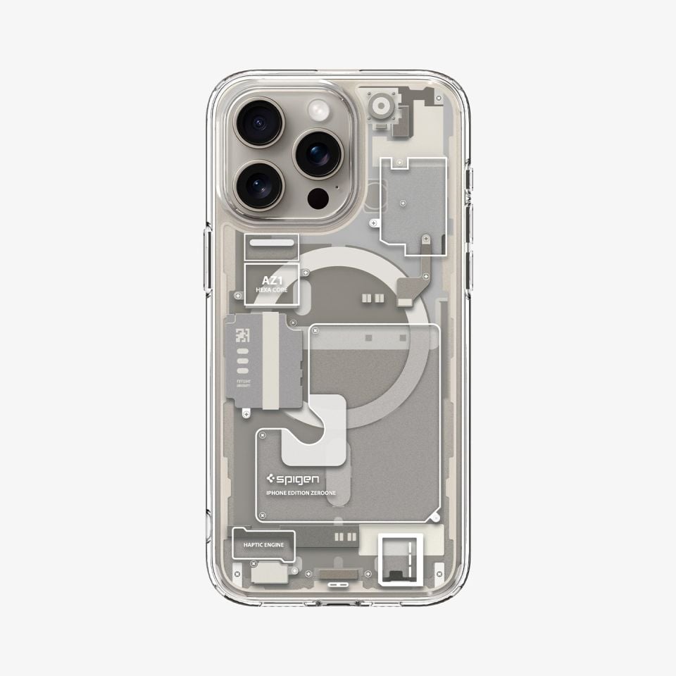 iPhone 15 Pro Kılıf, Spigen Ultra Hybrid Zero One Magfit (Magsafe Uyumlu) Natural Titanium