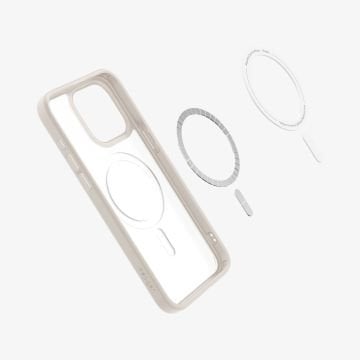 iPhone 15 Pro Max Kılıf, Spigen Ultra Hybrid Magfit (Magsafe Uyumlu) Frost Natural Titanium