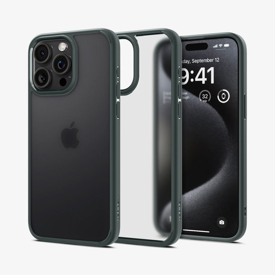 iPhone 15 Pro Kılıf, Spigen Ultra Hybrid Matte Frost Green