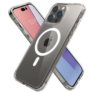 iPhone 14 Pro Kılıf, Spigen Crystal Hybrid Mag (MagSafe Uyumlu) White
