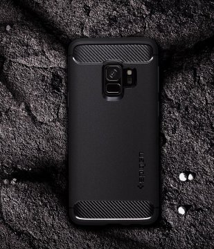 Galaxy S9 Kılıf, Spigen Rugged Armor Matte Black