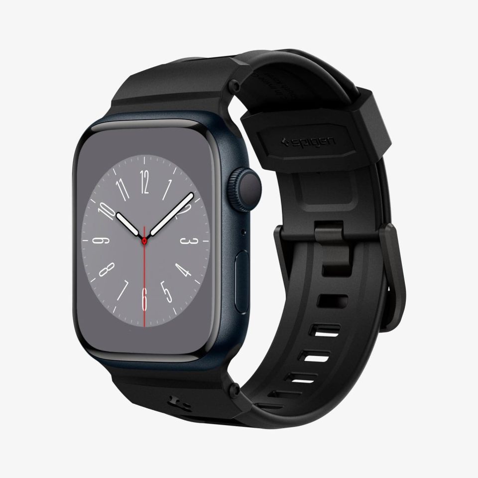 Apple Watch Serisi (41mm / 40mm / 38mm) Watch Kayış Kordon, Spigen Rugged Band Matte Black