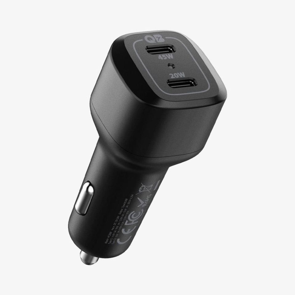 Spigen PowerArc ArcStation 65W Hızlı Araç Şarj Cihazı 2 Port (USB-C PD3.0 45W + USB-C PD3.0 20W) PC2000