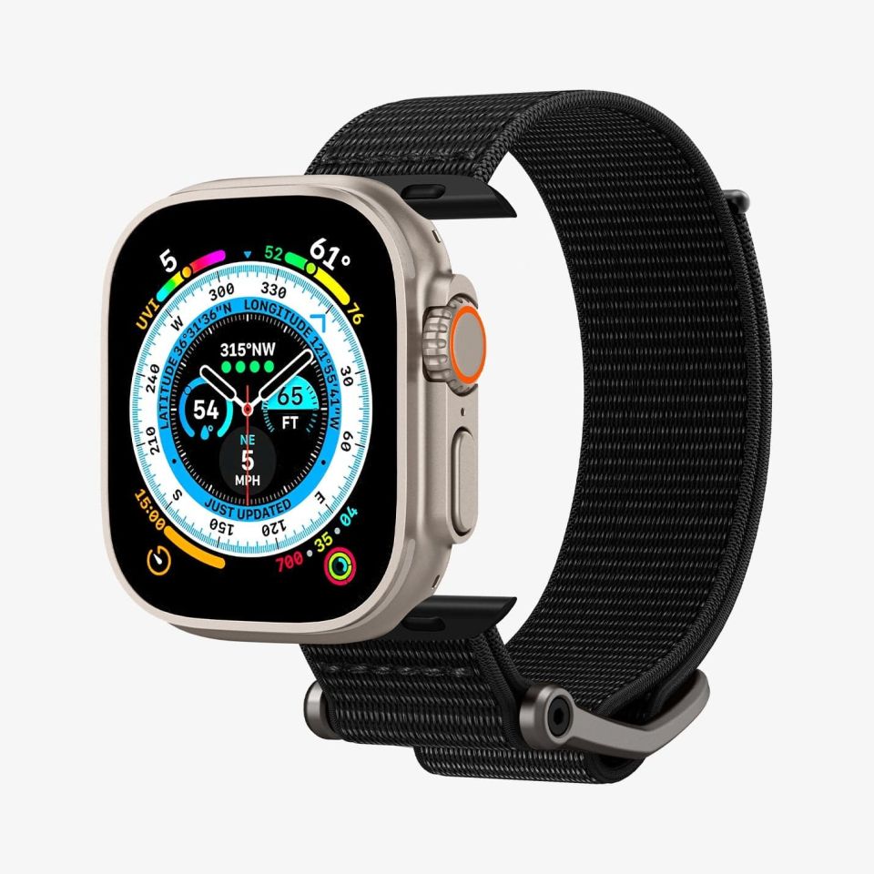 Apple Watch Serisi (49mm / 45mm / 44mm / 42mm) Watch Kayış Kordon, Spigen Band DuraPro Flex Black