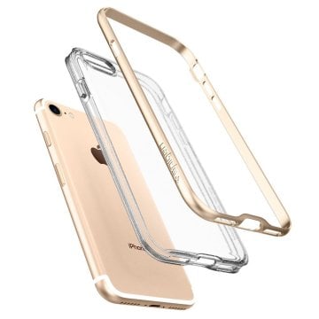 iPhone SE 2020 / iPhone 8/7 Uyumlu Kılıf, Spigen Neo Hybrid Crystal Glitter Champagne Gold