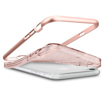 iPhone SE 2020 / iPhone 8/7 Uyumlu Kılıf, Spigen Neo Hybrid Crystal Glitter Rose Gold