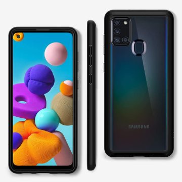 Galaxy A21s Kılıf, Spigen Ultra Hybrid Matte Black