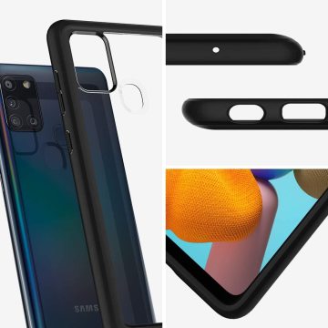 Galaxy A21s Kılıf, Spigen Ultra Hybrid Matte Black