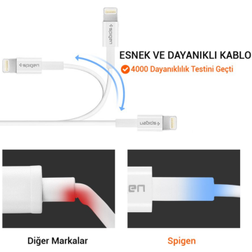 Spigen C10LS Apple Lightning Şarj Kablosu Made For Apple