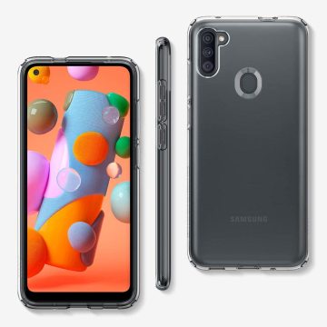 Galaxy M11 / Galaxy A11 Kılıf, Spigen Liquid Crystal 4 Tarafı Tam Koruma Crystal Clear