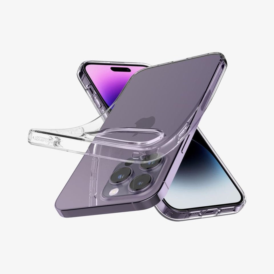 iPhone 14 Pro Kılıf, Spigen Liquid Crystal 4 Tarafı Tam Koruma Crystal Clear