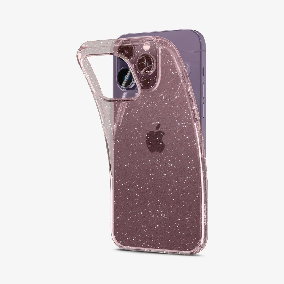 iPhone 14 Pro Kılıf, Spigen Liquid Crystal Glitter Rose Quartz