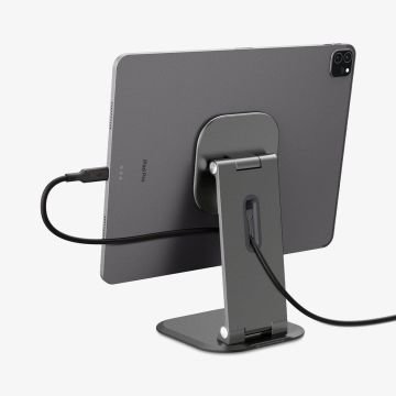 Spigen OneTap Easel (MagFit) iPad Modelleri ile Uyumlu Stand Space Gray