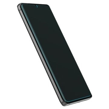 Galaxy S21 Ultra Kavisli Cam Ekran Koruyucu Tam Kaplayan, Spigen Glas.tR Platinum Perfect Fit Parmak İzi Uyumlu (UV Işık Dahil)