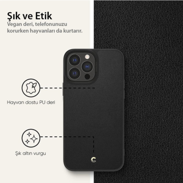 iPhone 13 Pro Kılıf, Ciel by Cyrill Leather Brick Black