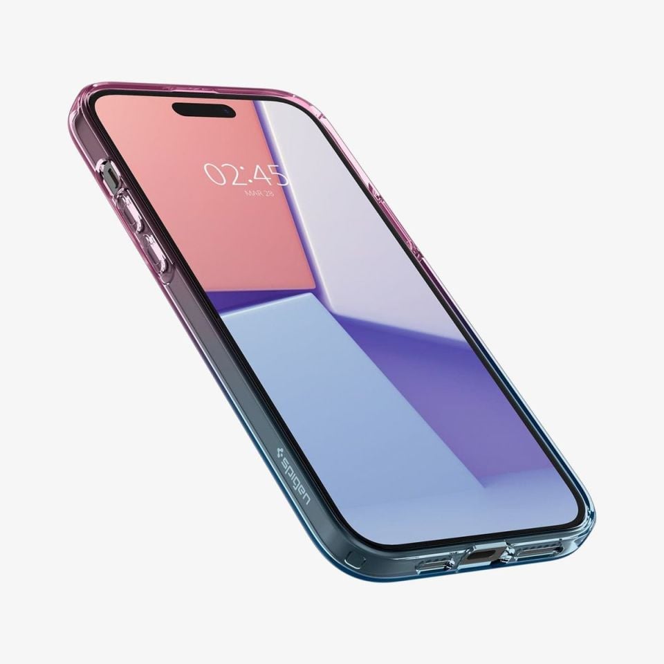 iPhone 15 Kılıf, Spigen Liquid Crystal 4 Tarafı Tam Koruma Gradation Pink