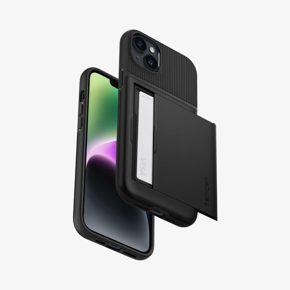 iPhone 14 Plus Kılıf, Spigen Slim Armor CS Wallet Black