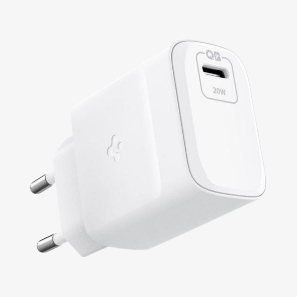 Spigen PowerArc ArcStation Pro 30W Hızlı Şarj Cihazı Gallium Nitride (GaN) USB-C PD 3.0 (Power Delivery) iPhone / Macbook Air / iPad Destekli Adaptör PE2008 White