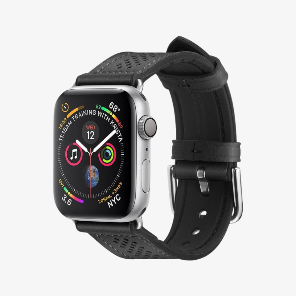 Apple Watch Serisi (41mm / 40mm / 38mm) Watch Kayış Kordon, Spigen Retro Fit Black