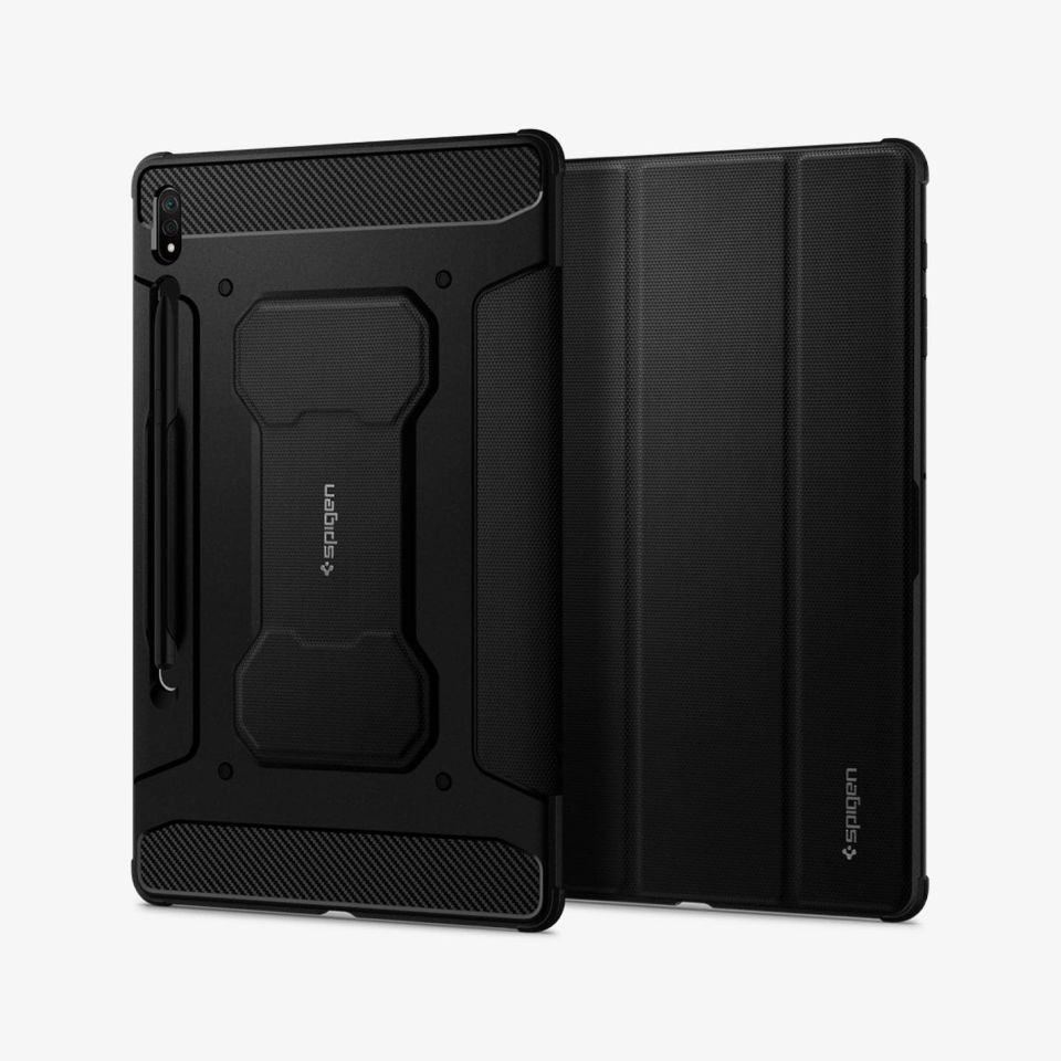 Galaxy Tab S8 Plus / S7 Plus Kılıf, Spigen Rugged Armor Pro Black