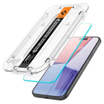 iPhone 15 Plus Cam Ekran Koruyucu Kolay Kurulum, Spigen Glas.tR EZ Fit Slim HD (2 Adet)