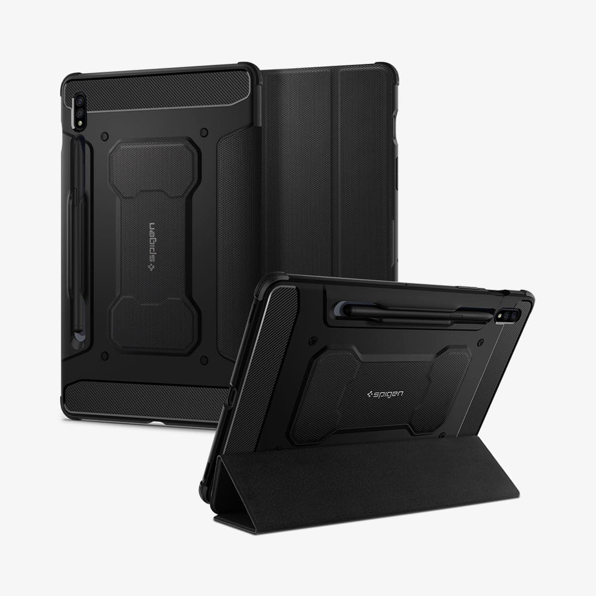 Galaxy Tab S8 / S7 Kılıf, Spigen Rugged Armor Pro Black