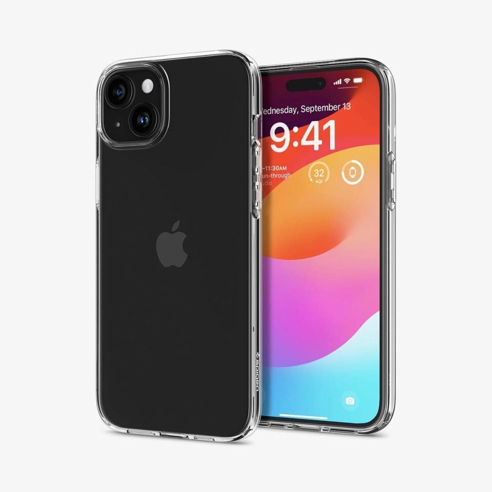 iPhone 15 Plus Kılıf, Spigen Liquid Crystal 4 Tarafı Tam Koruma Crystal Clear