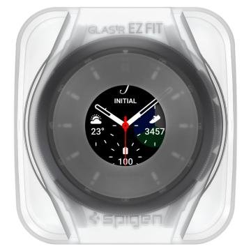 Galaxy Watch 4 Classic (41mm / 42mm) Cam Ekran Koruyucu Kolay Kurulum, Spigen Glas.tR EZ Fit Slim HD (2 Adet)