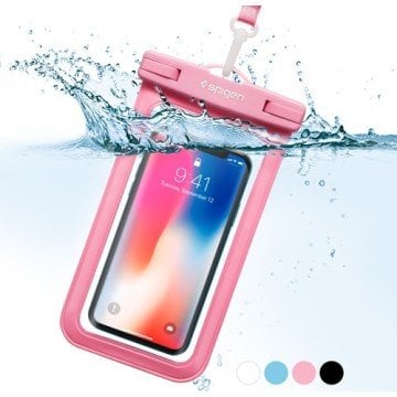 Spigen Universal Waterproof Tüm Cihazlarla Uyumlu IPX8  (25 Metre Dalış Sertifikalı) Su Geçirmez Kılıf Pink