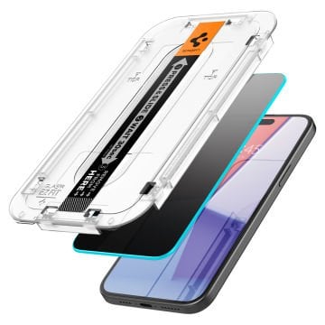 iPhone 15 Hayalet Cam Ekran Koruyucu Kolay Kurulum, Spigen Glas.tR EZ Fit Privacy (2 Adet)