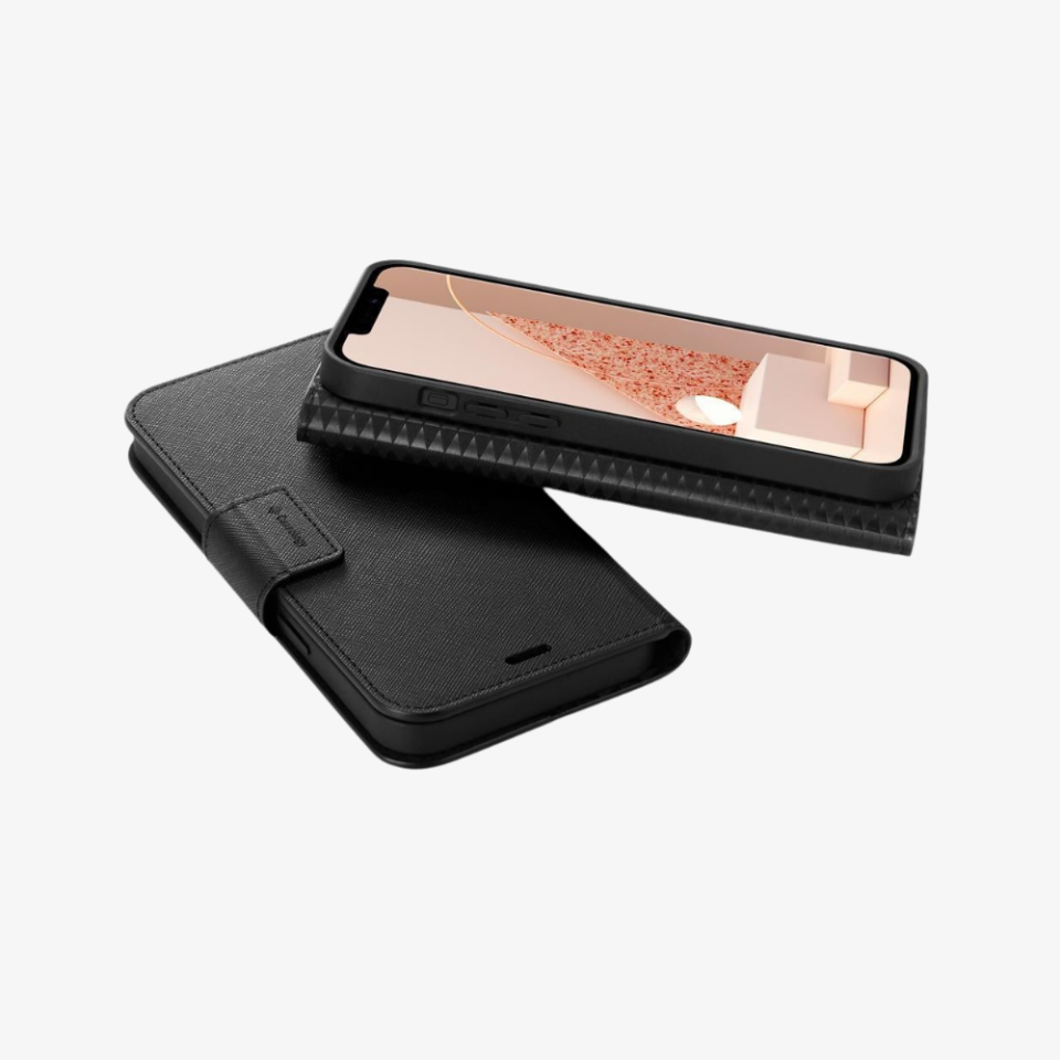 iPhone 12 / iPhone 12 Pro Kılıf, Caseology Câlin Saffiano Saffiano Black