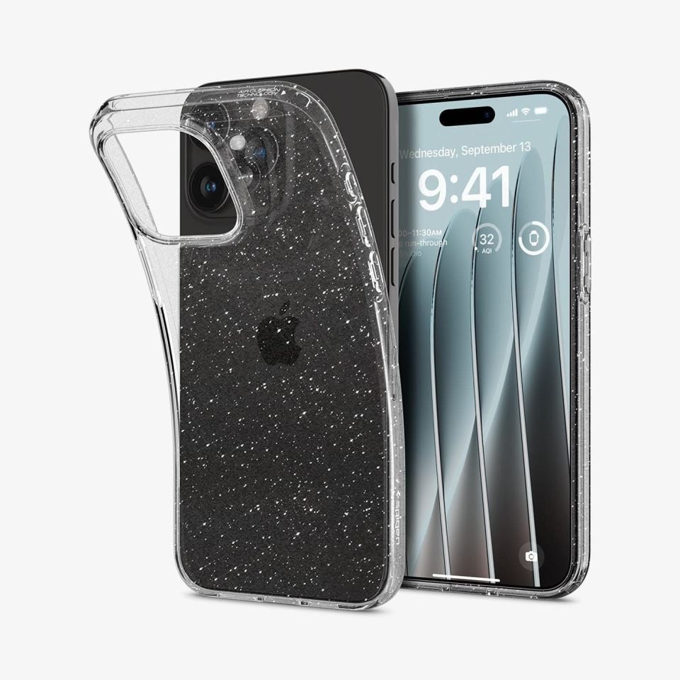 iPhone 15 Pro Kılıf, Spigen Liquid Crystal Glitter Crystal Quartz