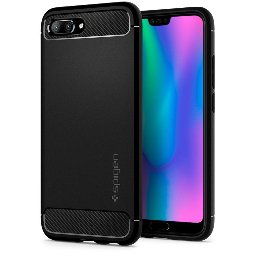 Huawei Honor 10 Kılıf, Spigen Rugged Armor Black